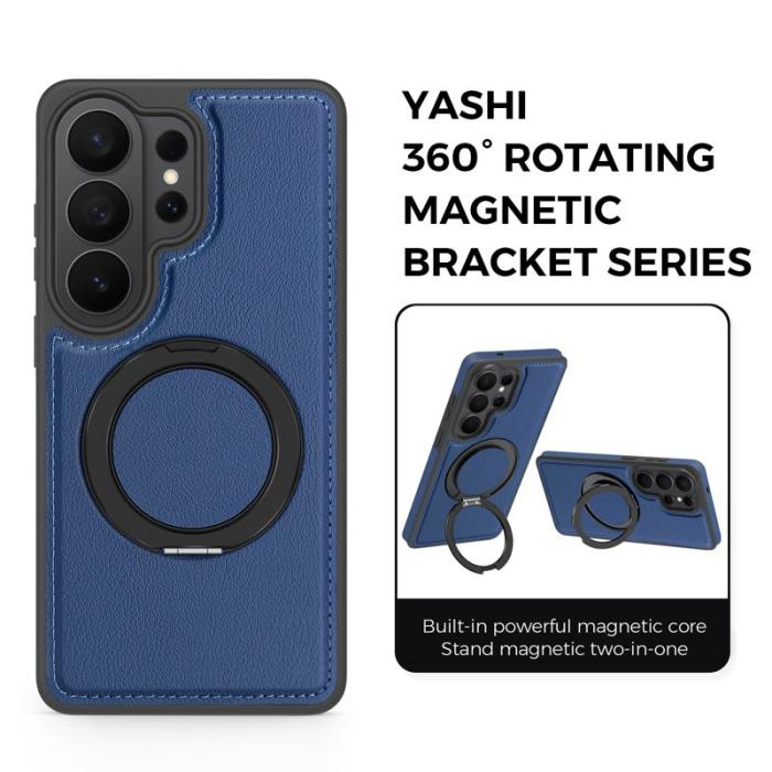 OEM - Mobilskal för Samsung Galaxy S26 Ultra Magnetiskt PU-Konstläder med Ring - Safir