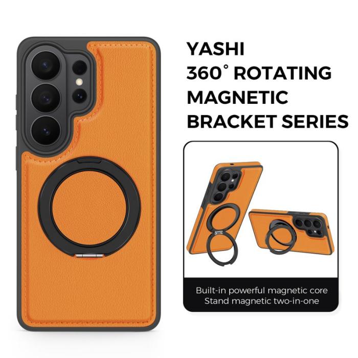 OEM - Mobilskal för Samsung Galaxy S26 Ultra Magnetiskt Konstläder - Orange