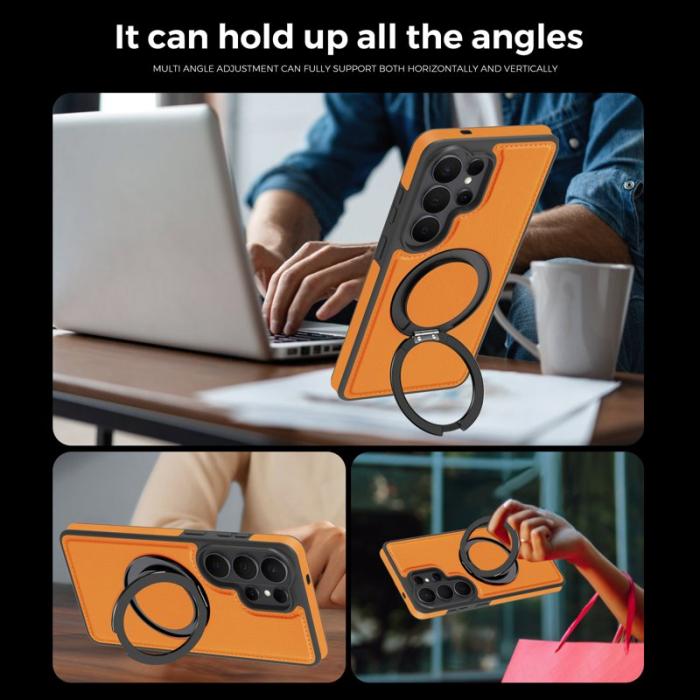 OEM - Mobilskal för Samsung Galaxy S26 Ultra Magnetiskt Konstläder - Orange