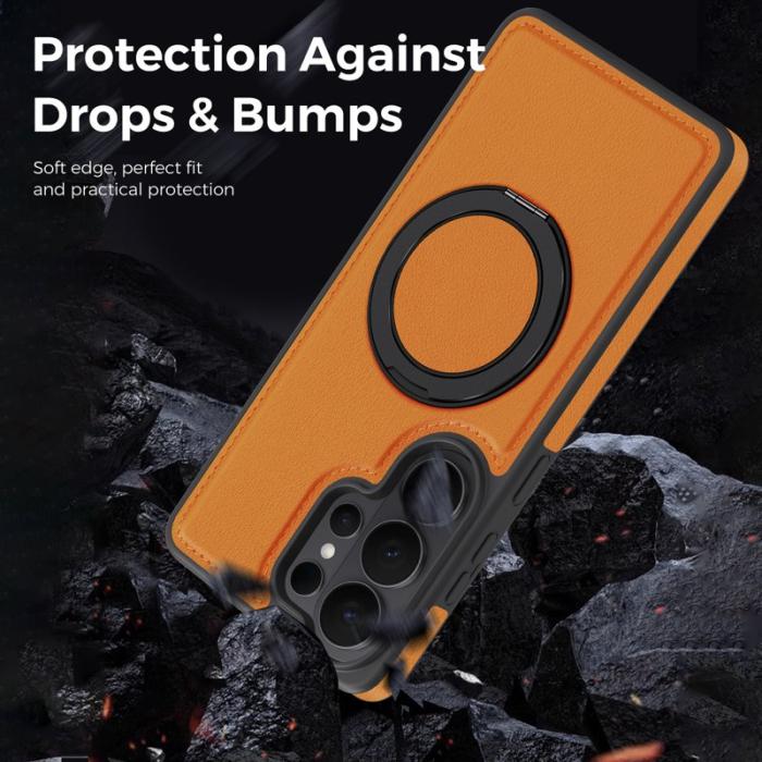 OEM - Mobilskal för Samsung Galaxy S26 Ultra Magnetiskt Konstläder - Orange