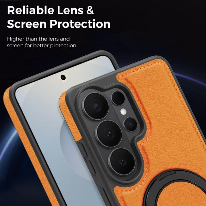 OEM - Mobilskal för Samsung Galaxy S26 Ultra Magnetiskt Konstläder - Orange
