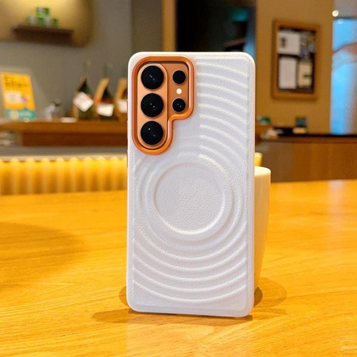 OEM - Mobilskal för Samsung Galaxy S26 Ultra Magnetiskt Konstläder - Vit