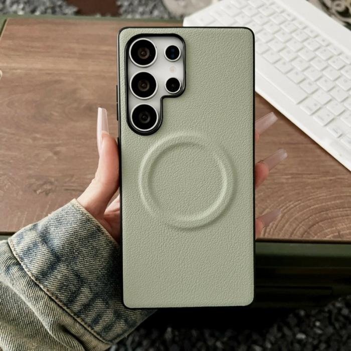 OEM - Mobilskal för Samsung Galaxy S26 Ultra Magnetiskt PU + TPU - Ljusgrön