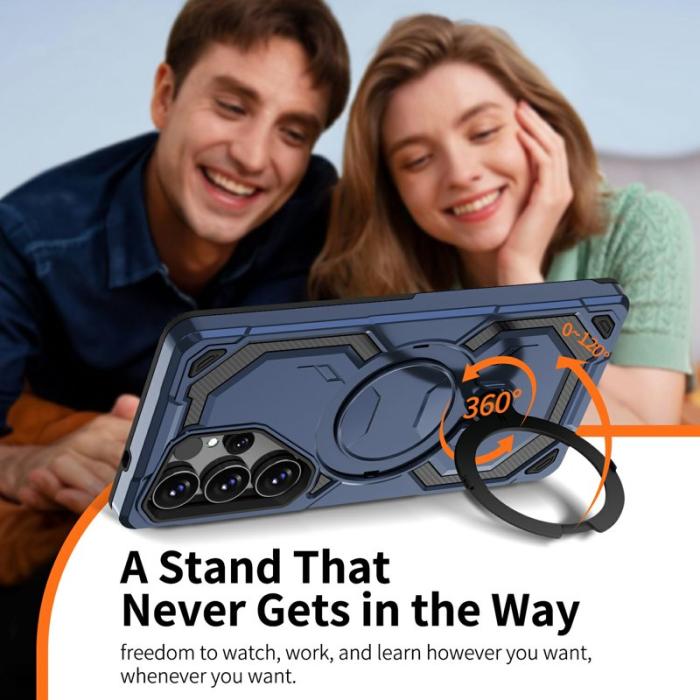 OEM - Mobilskal för Samsung Galaxy S26 Ultra Magnetiskt Ring Kickstand PC + TPU - Blå