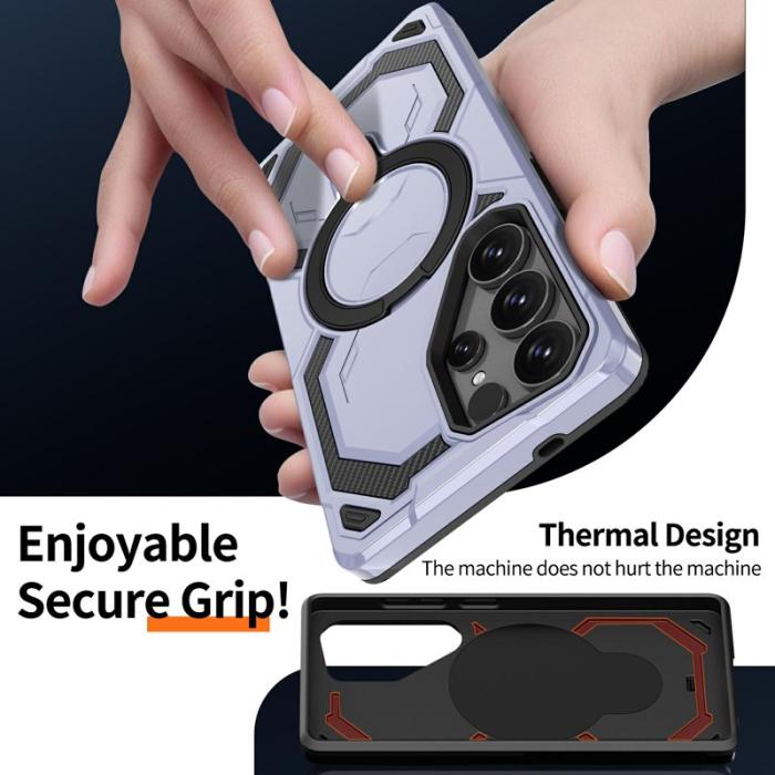 OEM - Mobilskal för Samsung Galaxy S26 Ultra Magnetiskt Ring Kickstand Plast - Ljusblå