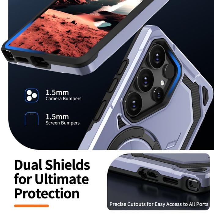 OEM - Mobilskal för Samsung Galaxy S26 Ultra Magnetiskt Ring Kickstand Plast - Ljusblå