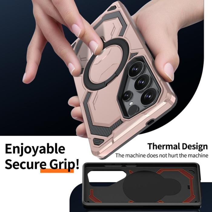 OEM - Mobilskal för Samsung Galaxy S26 Ultra Magnetiskt Ring Kickstand Plast Roséguld