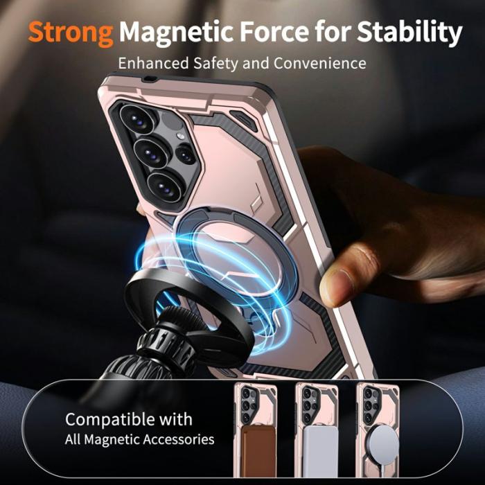 OEM - Mobilskal för Samsung Galaxy S26 Ultra Magnetiskt Ring Kickstand Plast Roséguld