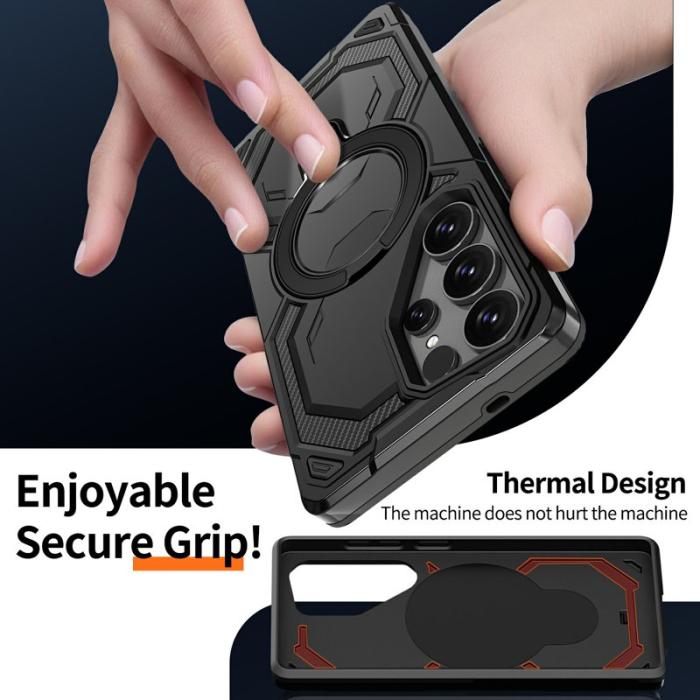 OEM - Mobilskal för Samsung Galaxy S26 Ultra Magnetiskt Ring Kickstand Plast - Svart