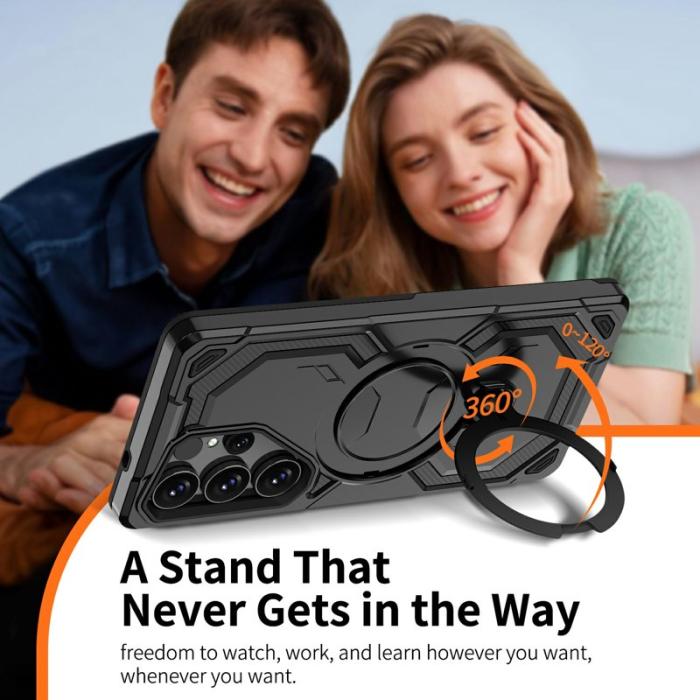 OEM - Mobilskal för Samsung Galaxy S26 Ultra Magnetiskt Ring Kickstand Plast - Svart