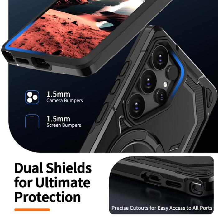 OEM - Mobilskal för Samsung Galaxy S26 Ultra Magnetiskt Ring Kickstand Plast - Svart