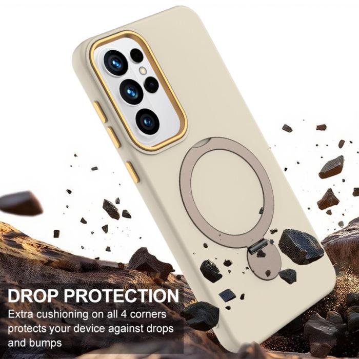 OEM - Mobilskal för Samsung Galaxy S26 Ultra Magnetiskt Ring Kickstand Plast - Aprikos