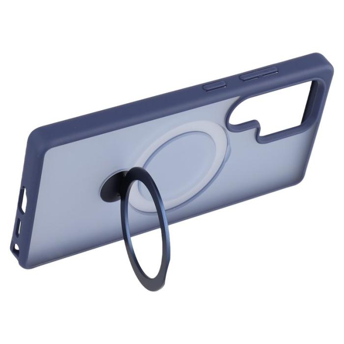 OEM - Mobilskal för Samsung Galaxy S26 Ultra Magnetiskt Ring Kickstand TPU + PC - Blå