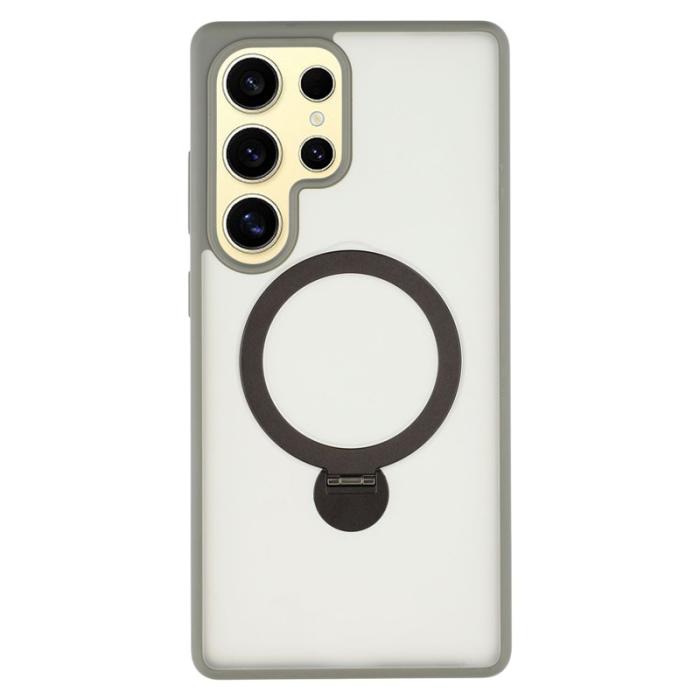 OEM - Mobilskal för Samsung Galaxy S26 Ultra Magnetiskt Ring Kickstand TPU + PC - Grå