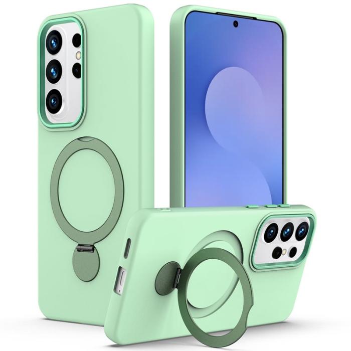 OEM - Mobilskal för Samsung Galaxy S26 Ultra Magnetiskt Ring Kickstand TPU + PC - Grön