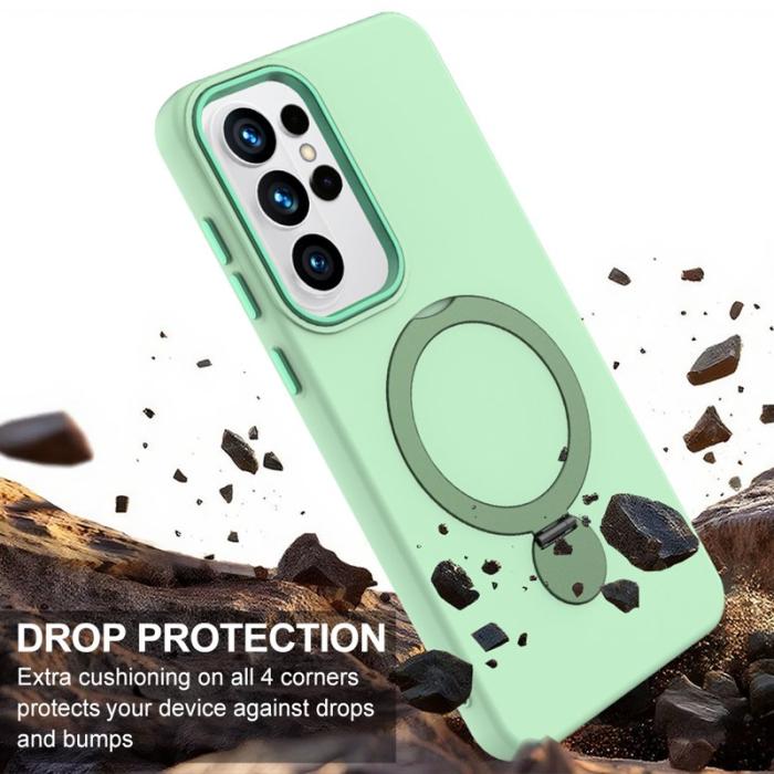 OEM - Mobilskal för Samsung Galaxy S26 Ultra Magnetiskt Ring Kickstand TPU + PC - Grön