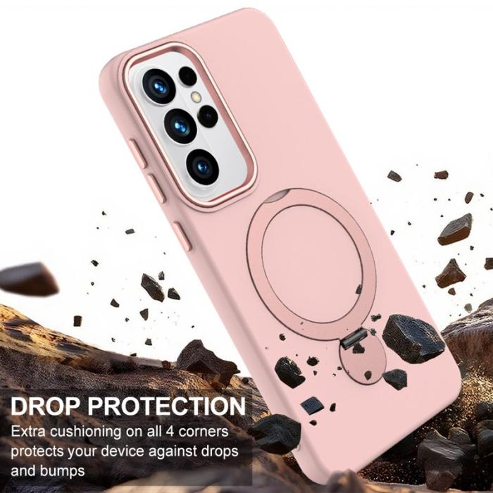 OEM - Mobilskal för Samsung Galaxy S26 Ultra Magnetiskt Ring Kickstand TPU + PC - Rosa