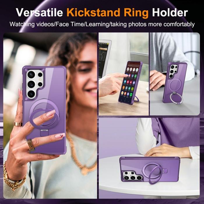 OEM - Mobilskal för Samsung Galaxy S26 Ultra Magnetiskt Ringhållare TPU + PC - Lila