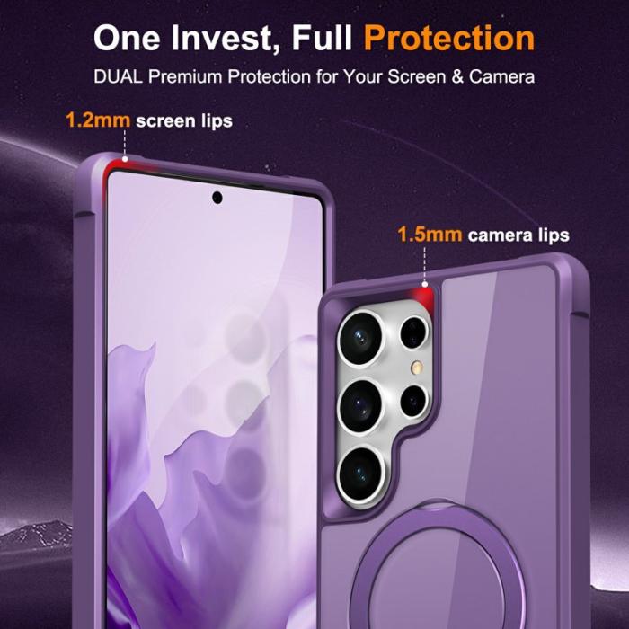 OEM - Mobilskal för Samsung Galaxy S26 Ultra Magnetiskt Ringhållare TPU + PC - Lila