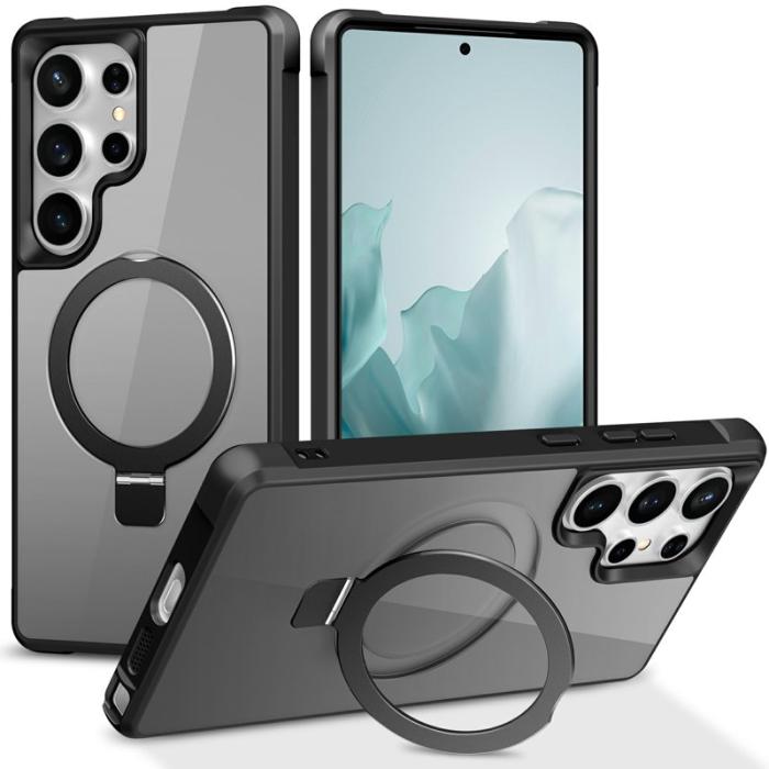 OEM - Mobilskal för Samsung Galaxy S26 Ultra Magnetiskt Ringhållare TPU + PC - Svart