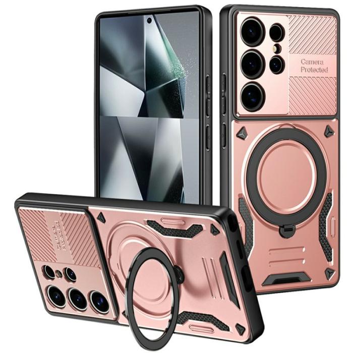 OEM - Mobilskal för Samsung Galaxy S26 Ultra Magnetiskt Shockproof TPU + PC - Rödrosa