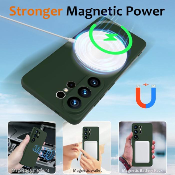 OEM - Mobilskal för Samsung Galaxy S26 Ultra Magnetiskt Silikon - Mörkgrön