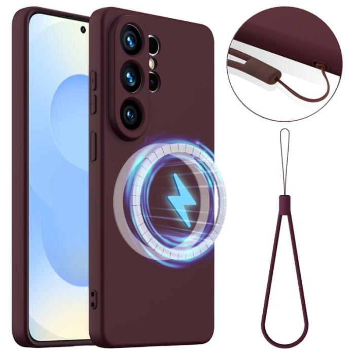 OEM - Mobilskal för Samsung Galaxy S26 Ultra Magnetiskt Silikon - Vinröd