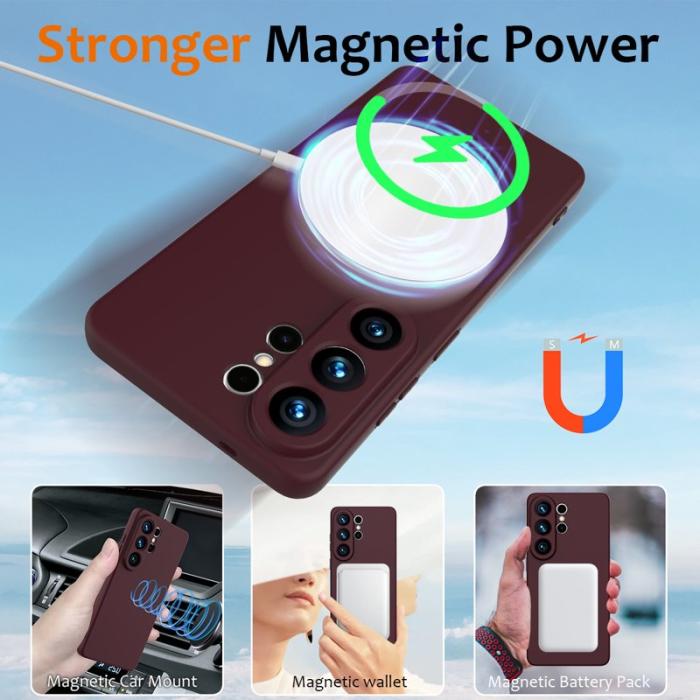 OEM - Mobilskal för Samsung Galaxy S26 Ultra Magnetiskt Silikon - Vinröd