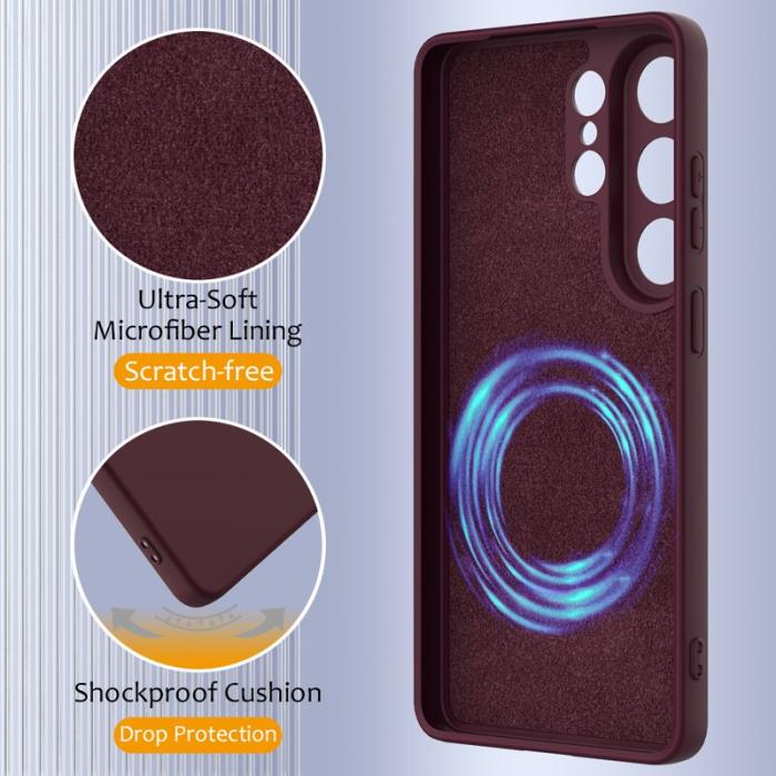 OEM - Mobilskal för Samsung Galaxy S26 Ultra Magnetiskt Silikon - Vinröd