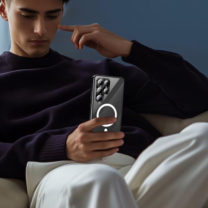 OEM - Mobilskal för Samsung Galaxy S26 Ultra Magnetiskt Tempererat Glas + PC - Lila