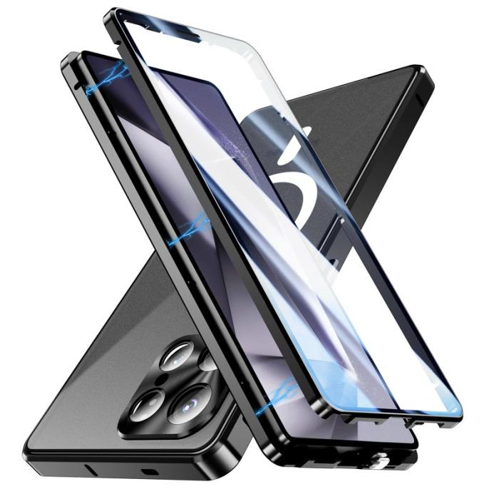 OEM - Mobilskal för Samsung Galaxy S26 Ultra Magnetiskt Tempererat Glas + PC - Svart