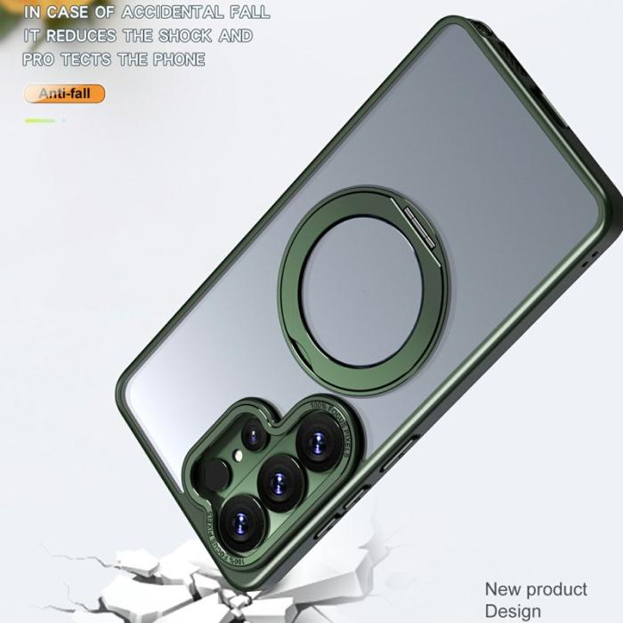 OEM - Mobilskal för Samsung Galaxy S26 Ultra Magnetiskt TPU + Kickstand - Svartgrön