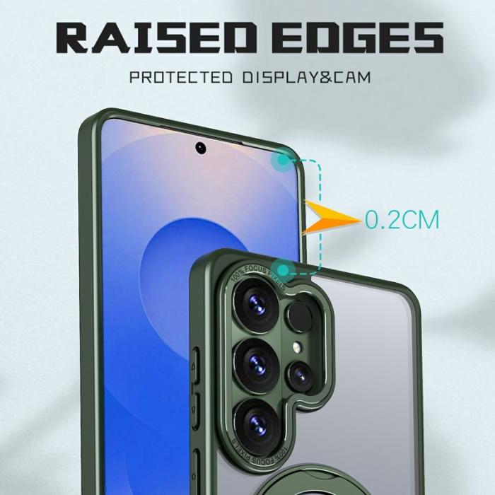 OEM - Mobilskal för Samsung Galaxy S26 Ultra Magnetiskt TPU + Kickstand - Svartgrön