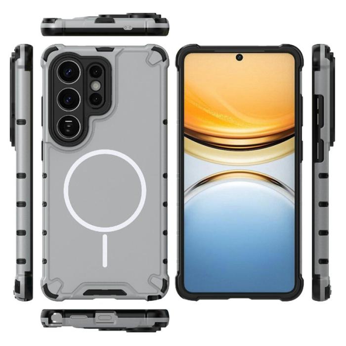 OEM - Mobilskal för Samsung Galaxy S26 Ultra Magnetiskt TPU + PC - Grå Vit