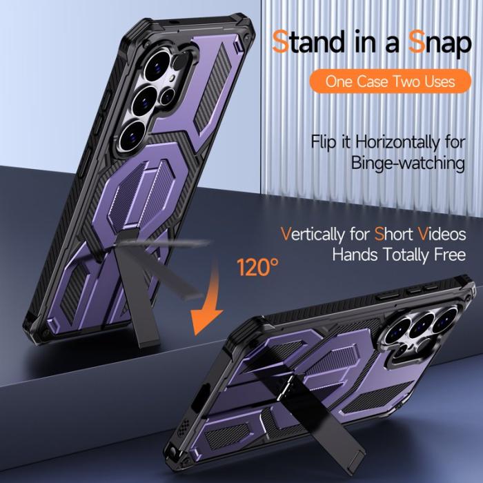 OEM - Mobilskal för Samsung Galaxy S26 Ultra Magnetiskt TPU + PC Kickstand - Lila