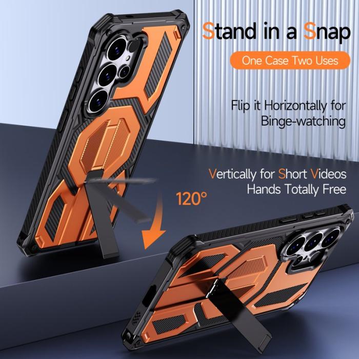 OEM - Mobilskal för Samsung Galaxy S26 Ultra Magnetiskt TPU + PC Kickstand - Orange
