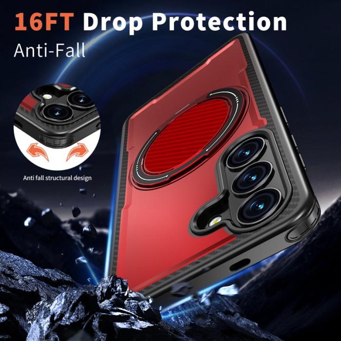 OEM - Mobilskal för Samsung Galaxy S26 Ultra Magnetiskt TPU + PC Kickstand - Röd