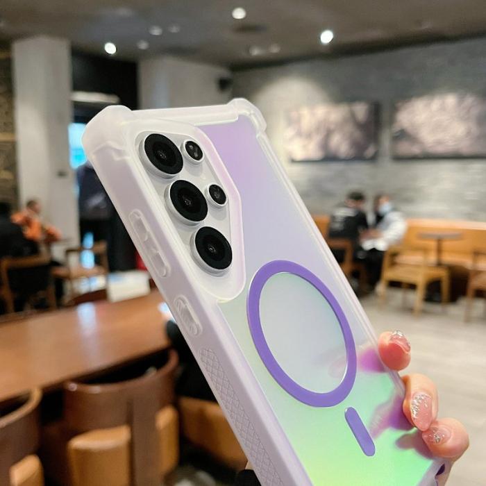 OEM - Mobilskal för Samsung Galaxy S26 Ultra Magnetiskt Plast - Transparent Blå Grön