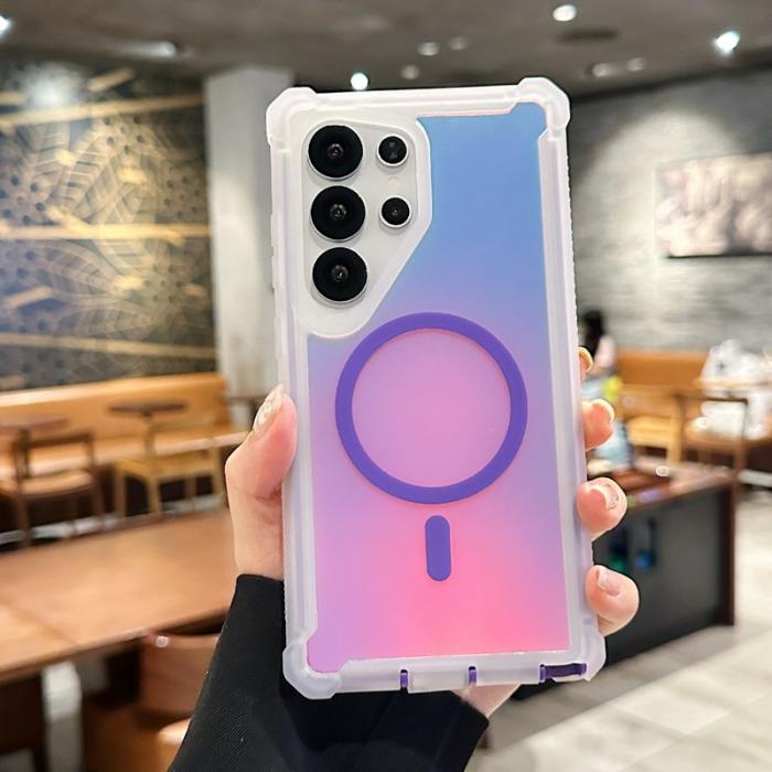 OEM - Mobilskal för Samsung Galaxy S26 Ultra Magnetiskt Plast - Transparent Blå Lila