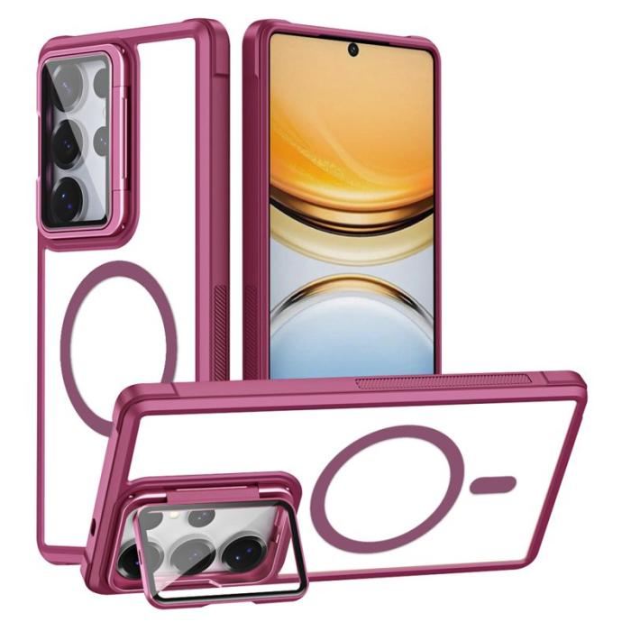 OEM - Mobilskal för Samsung Galaxy S26 Ultra Magnetiskt Transparent - Vinröd