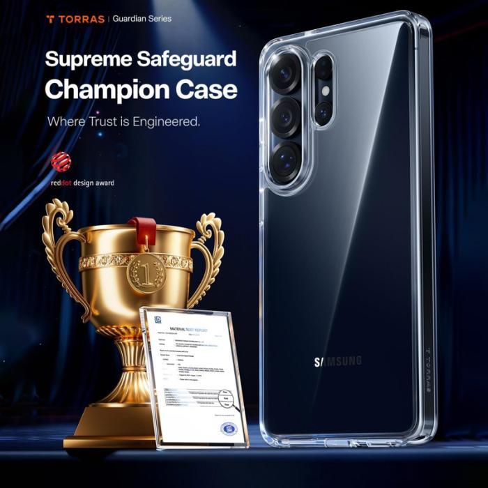 Torras - Torras Mobilskal för Samsung Galaxy S26 Ultra Matt PC + TPU - Transparent