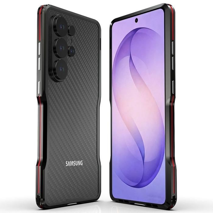 Luphie - Luphie Mobilskal för Samsung Galaxy S26 Ultra Metallram Stötbeständig - Svart