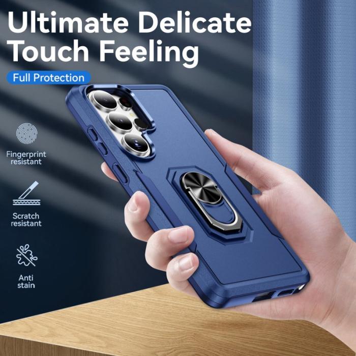 OEM - Mobilskal för Samsung Galaxy S26 Ultra Militärklass Ring Kickstand Plast - Blå