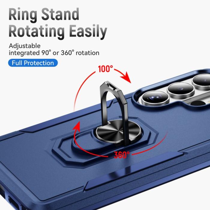 OEM - Mobilskal för Samsung Galaxy S26 Ultra Militärklass Ring Kickstand Plast - Blå