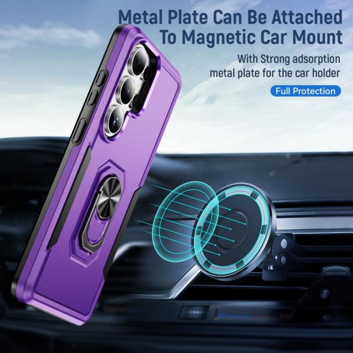 OEM - Mobilskal för Samsung Galaxy S26 Ultra Militärklass Ring Kickstand Plast - Lila