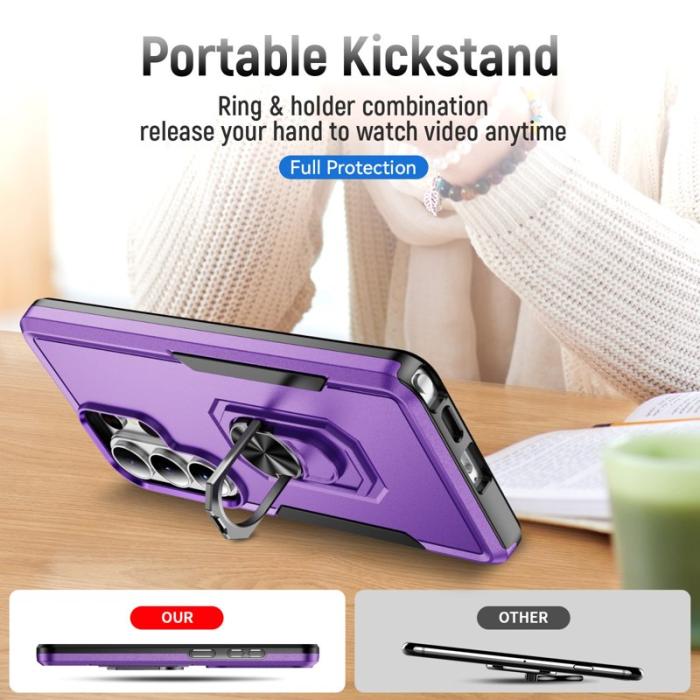 OEM - Mobilskal för Samsung Galaxy S26 Ultra Militärklass Ring Kickstand Plast - Lila