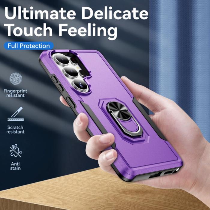 OEM - Mobilskal för Samsung Galaxy S26 Ultra Militärklass Ring Kickstand Plast - Lila