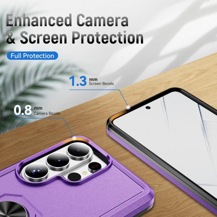 OEM - Mobilskal för Samsung Galaxy S26 Ultra Militärklass Ring Kickstand Plast - Lila