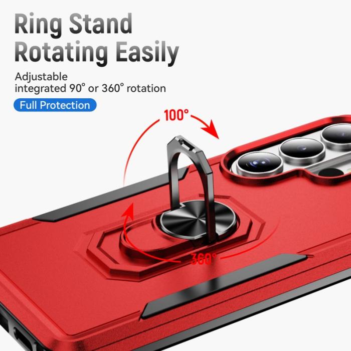 OEM - Mobilskal för Samsung Galaxy S26 Ultra Militärklass Ring Kickstand - Röd