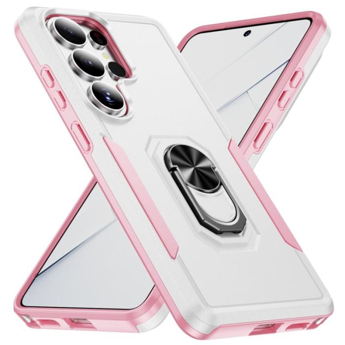 OEM - Mobilskal för Samsung Galaxy S26 Ultra Militärklass Ring Kickstand Plast - Vit
